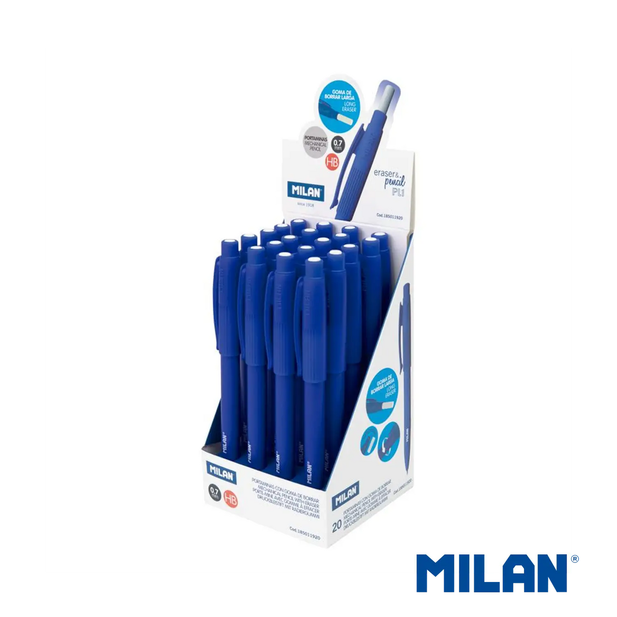 Caja 20un Portaminas PL1 0,7 mm HB, Color Azul – Adioffice