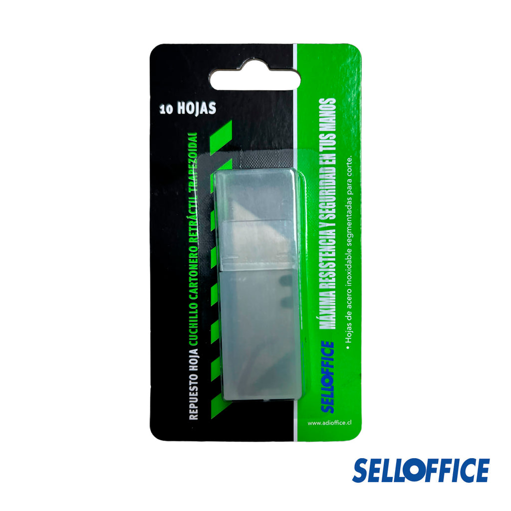 Repuesto Cuchillo Retráctil 10 Hojas Selloffice – Caja 24 Blíster