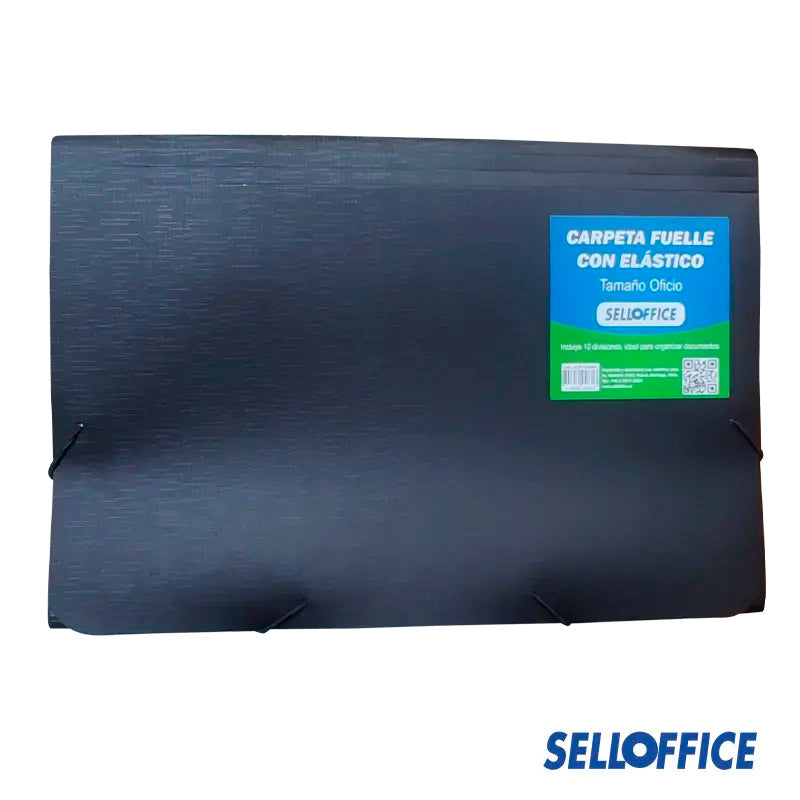 Carpeta de plástico con elástico y 12 fuelles – Adioffice