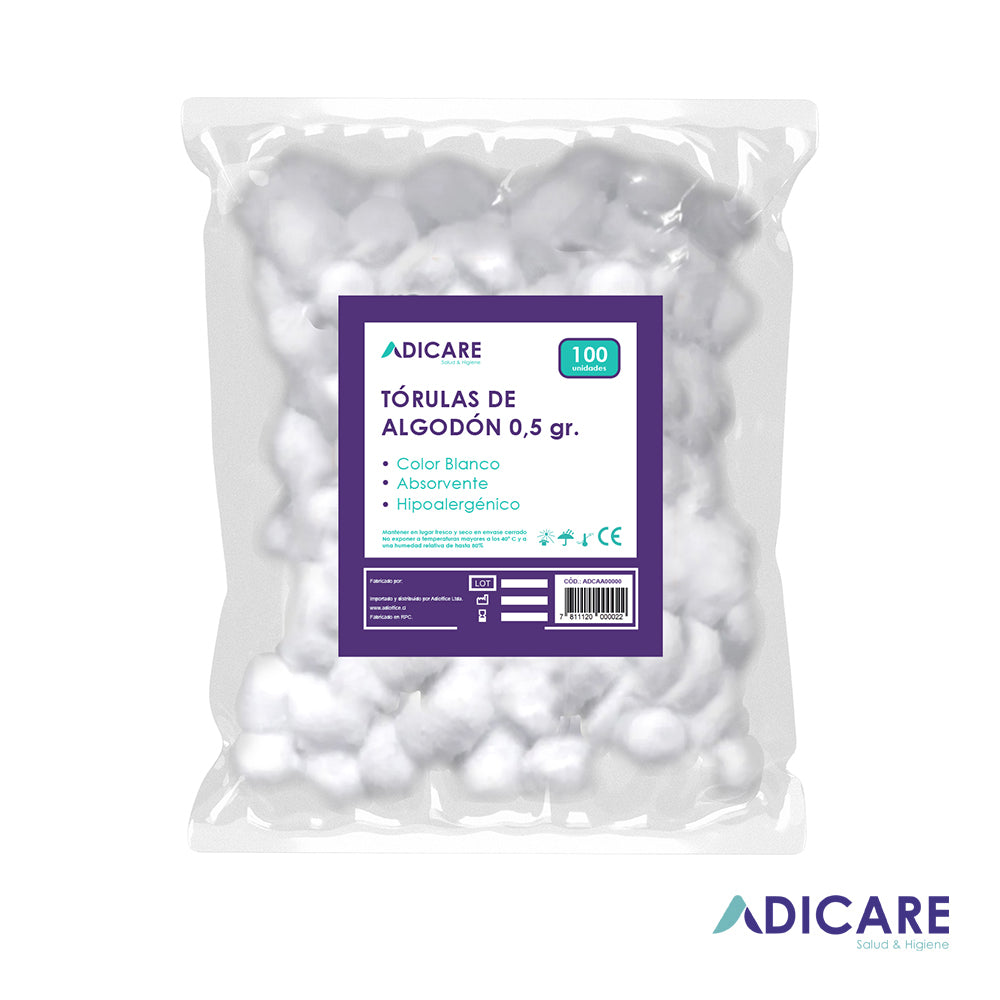Pack de 200 Bolsas de Tórulas Algodón 100 unidades 0,5 g Adicare