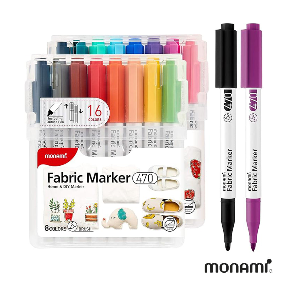 Set de 16 Marcadores de Tela Monami 470