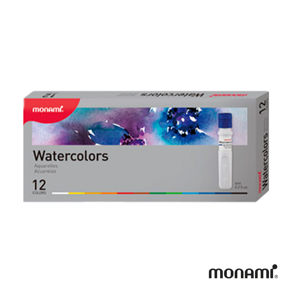 Caja de 12 Sets de Acuarelas en Tubo 6 ml. 12 Colores