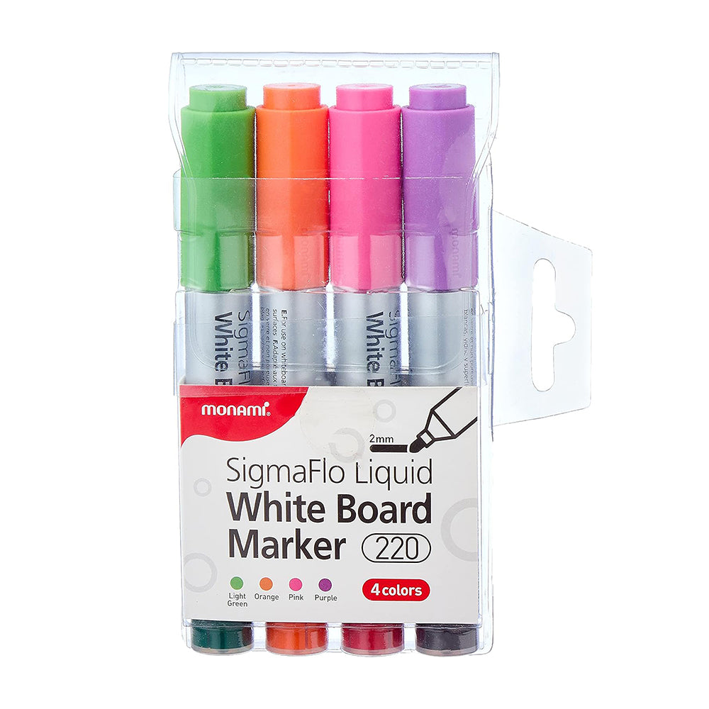 Caja de 4 Sets de Marcadores de Pizarra 4 Colores