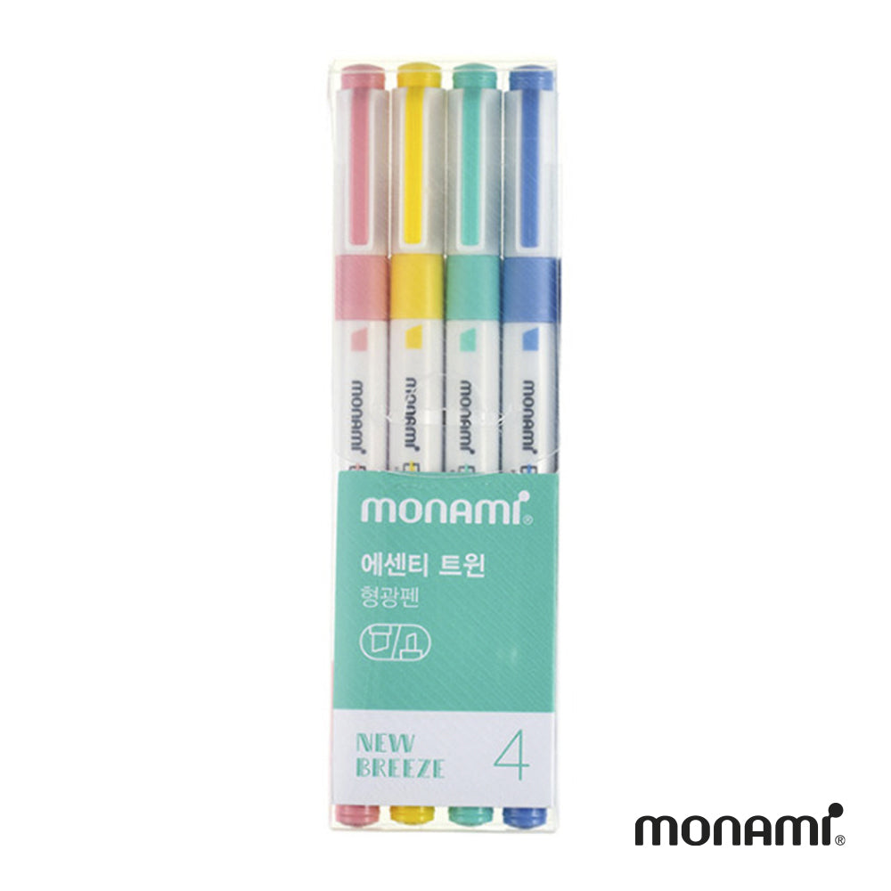 Set de 4 Destacadores Essenti Twin Doble Punta