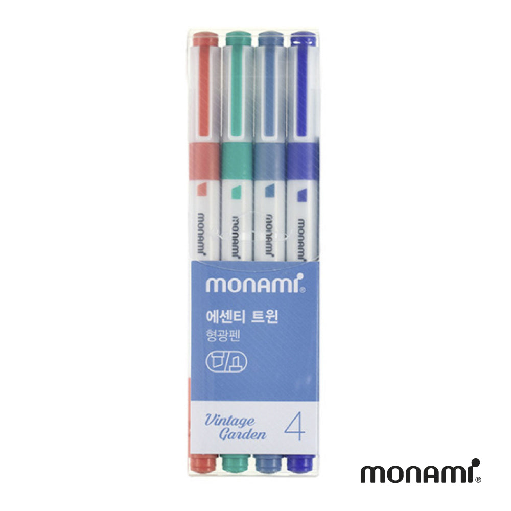 Set de 4 Destacadores Essenti Twin Doble Punta