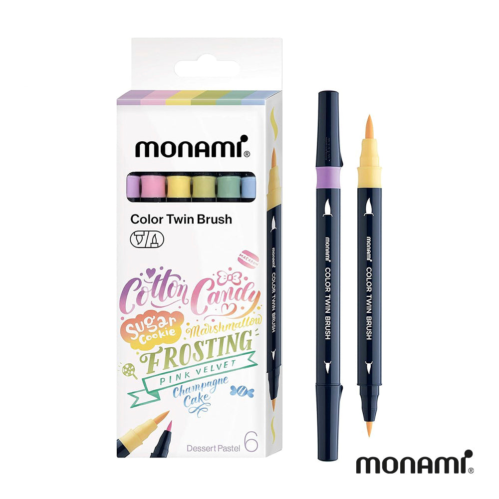 Set de 6 Marcadores Color Twin Brush Monami