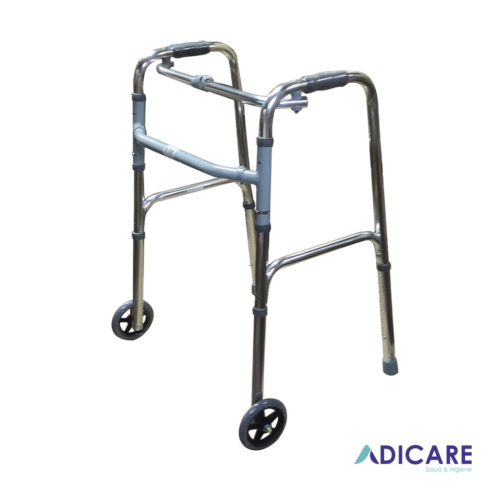 Andador de aluminio Plegable 2 ruedas talla S Adicare