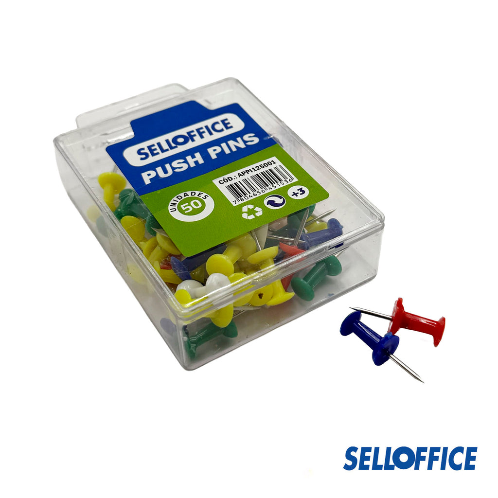 Pack 12 Cajas de Push Pins de 50 uni.
