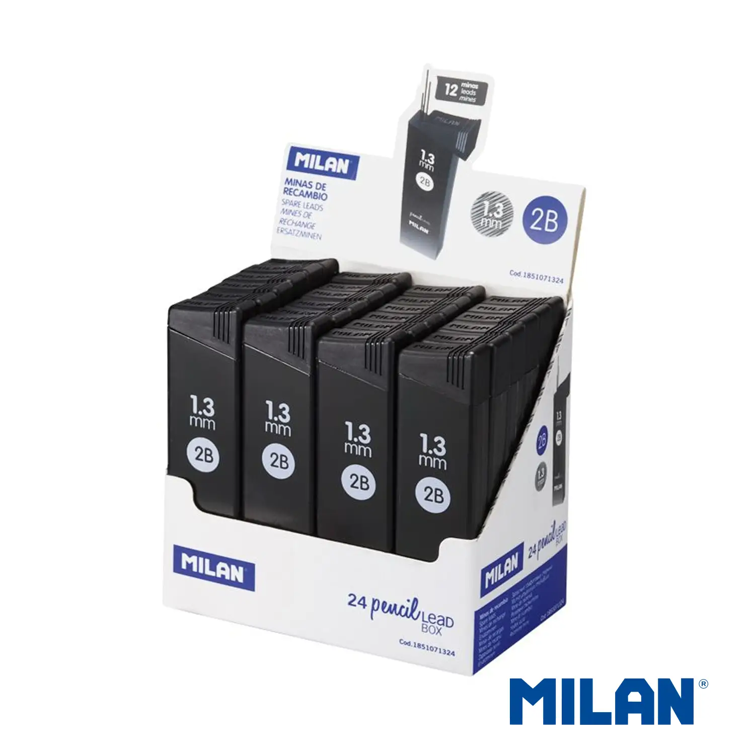 Caja 24un de 12 Minas de Recambio de grafito 1.3 mm 2B – Adioffice