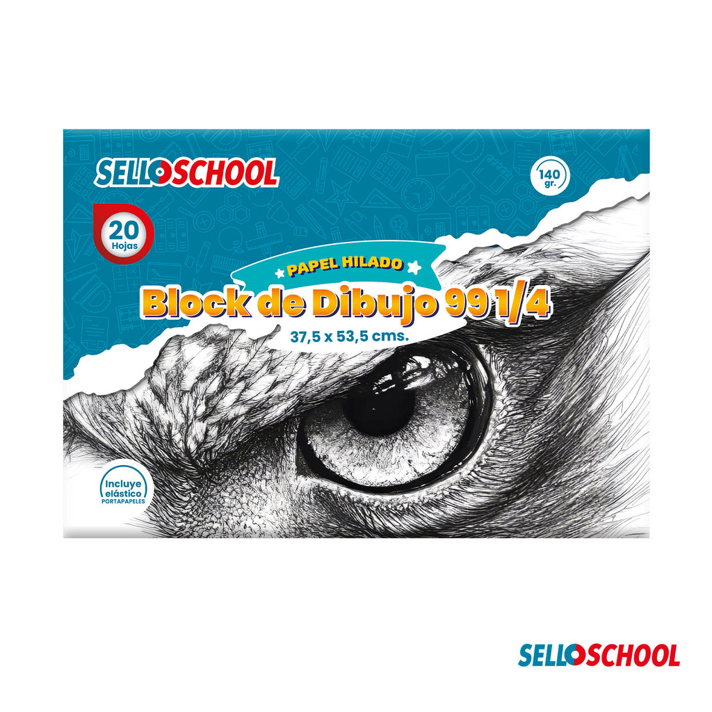 Block de Dibujo 99 1/4 20 Hojas Selloschool – Caja 25 Unidades