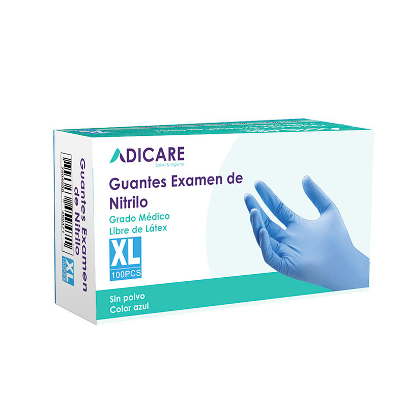 Caja 100 Guantes de Nitrilo Azul Talla XL