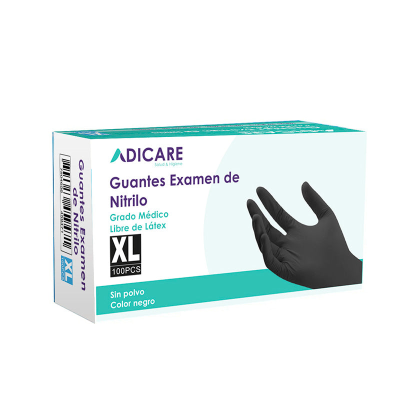Caja 100 Guantes de Nitrilo Negro Talla XL