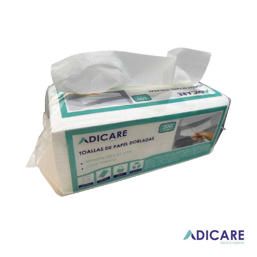 Pack de 18 Bolsas de Toallas Interfoliadas Doble Hoja 200 uni. Adicare