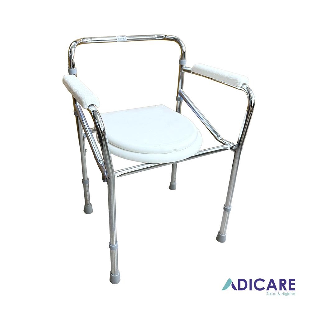 Silla de baño portátil, con respaldo plegable