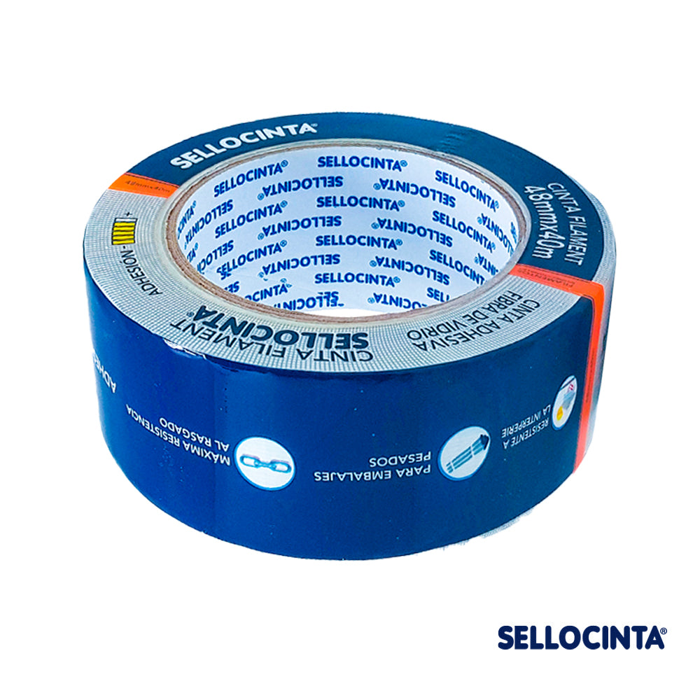Caja 12 uni. Cinta Reforzada con Fibra de Vidrio 48mm x 40m