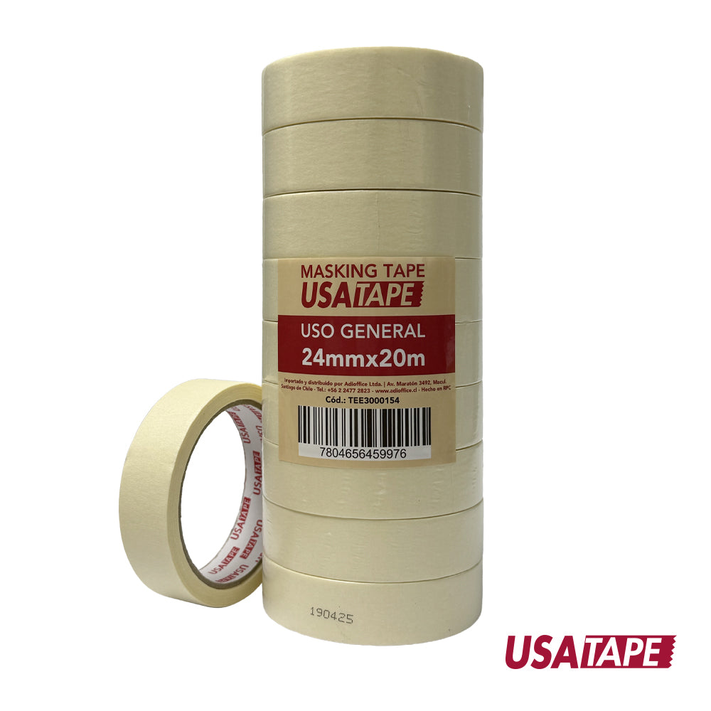 Pack de 54 rollos, Masking Tape 24mm x 20m. UsaTape