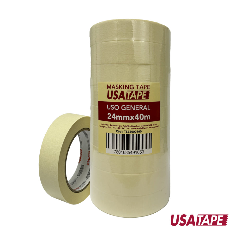 Pack de 36 rollos, Masking Tape 24mm. x 40m. UsaTape