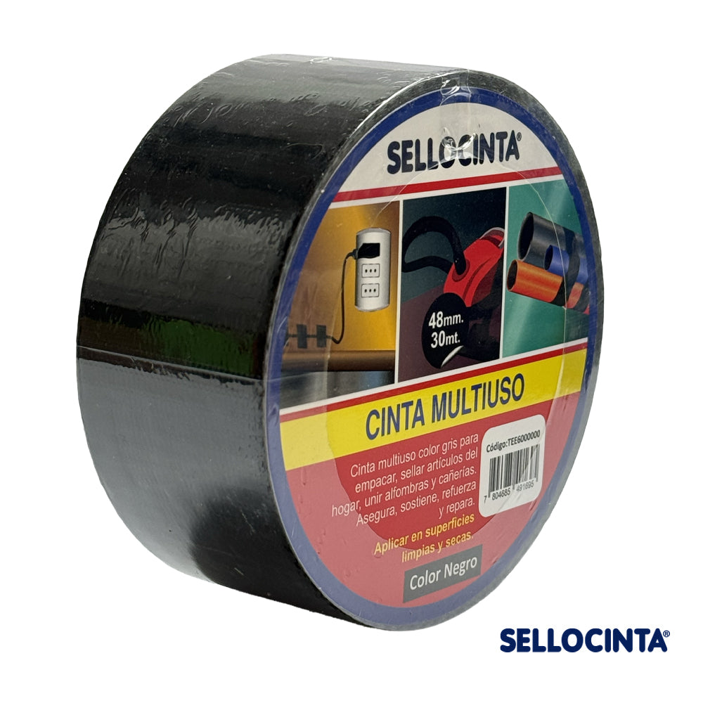 Caja de 6 Cintas Multiuso 48 mm x 30 m Negro