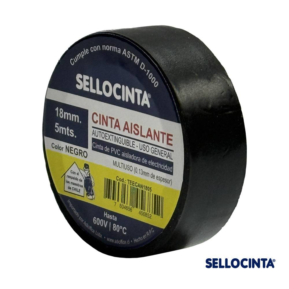 Pack de 10 Cintas Aislante de electricidad 18mm x 5mts.