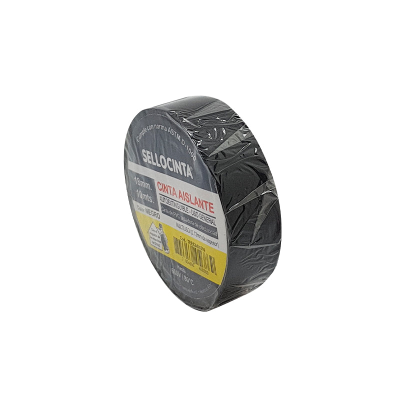 Pack de 10 Cintas Aislante de electricidad 18mm x  10mts. de 1 color