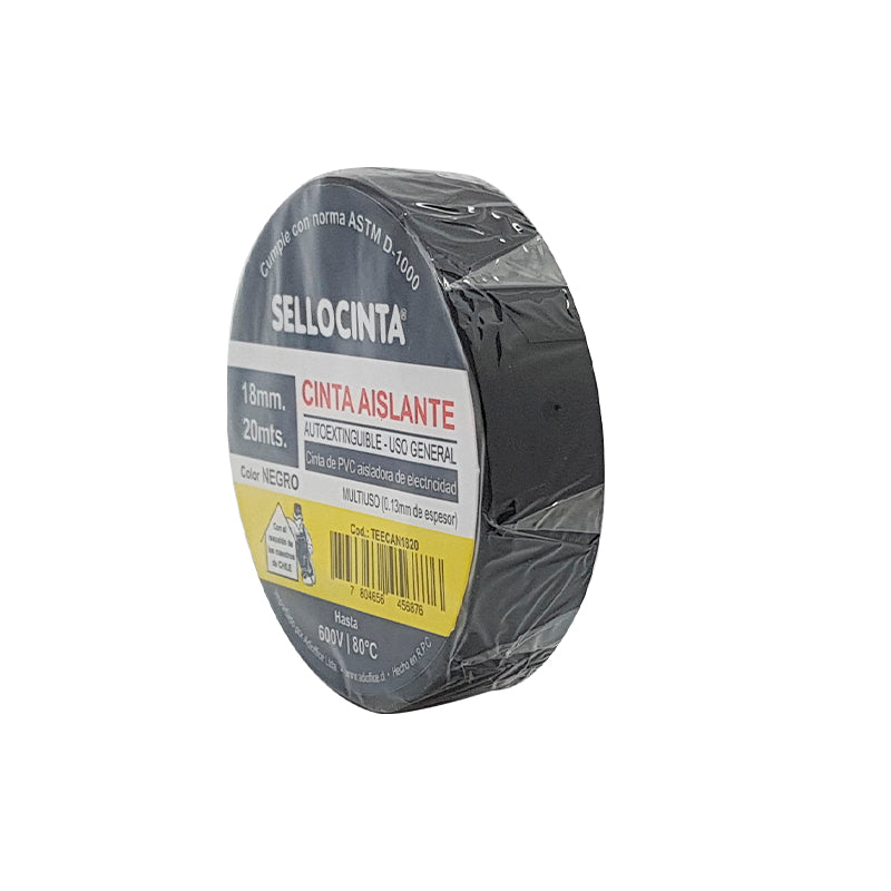 Pack de 10 Cintas Aislante de electricidad 18mm x 20mts.