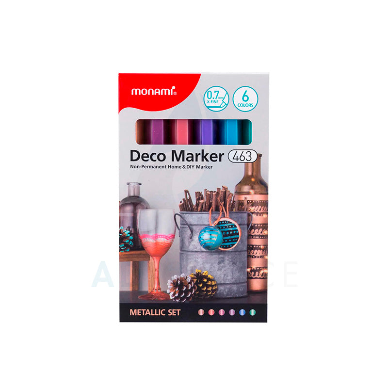 Set de 6 Marcadores Deco 463 Monami