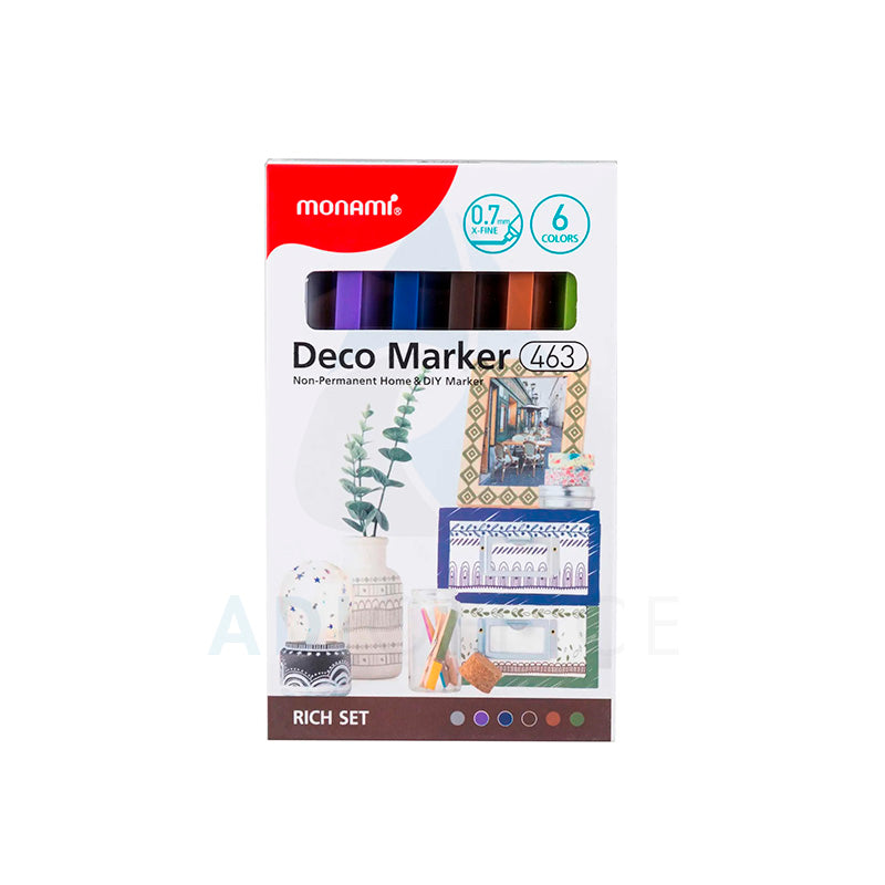 Set de 6 Marcadores Deco 463 Monami