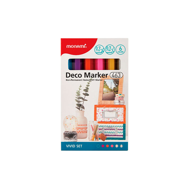Set de 6 Marcadores Deco 463 Monami