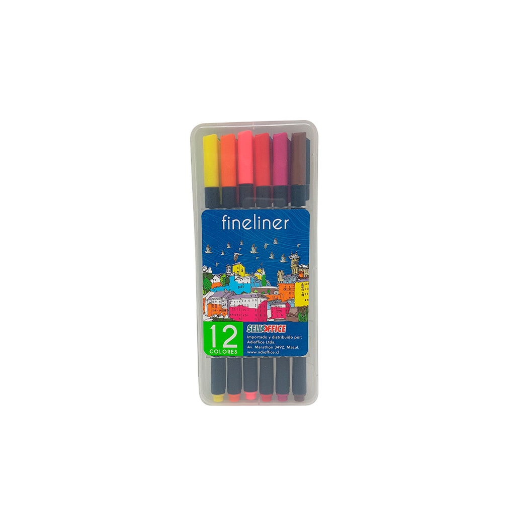 Set 12 colores Marcador Fineliner